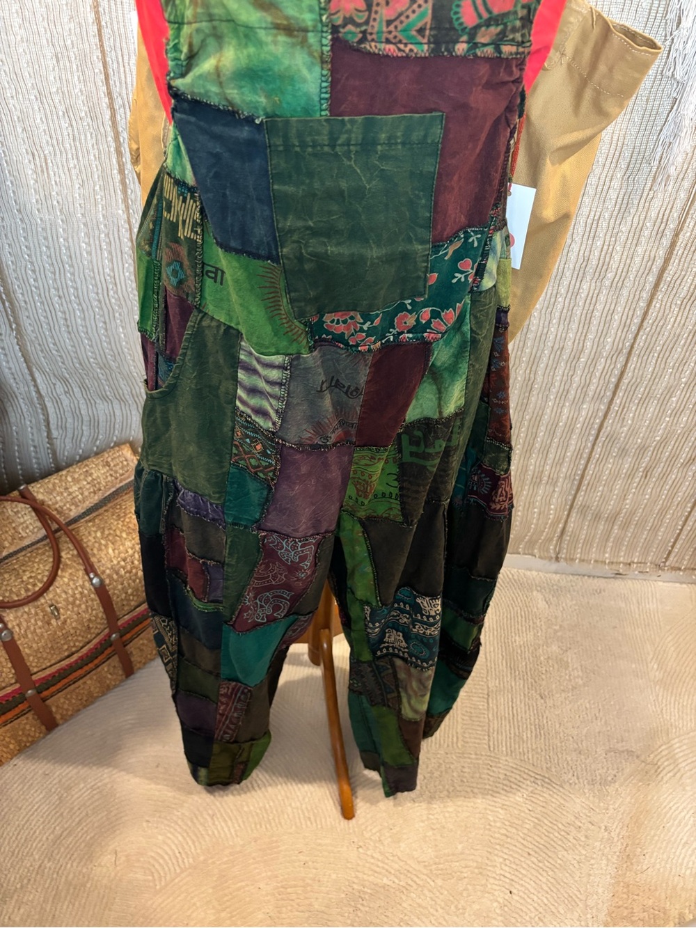 Patchwork Jumpsuit- Green Multi